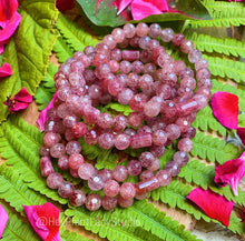 Load image into Gallery viewer, Heart Chakra - AA Natural Strawberry Quartz + Watermelon Tourmaline Bracelet