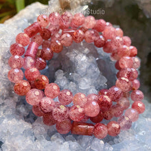 Load image into Gallery viewer, Heart Chakra - AA Natural Strawberry Quartz + Watermelon Tourmaline Bracelet